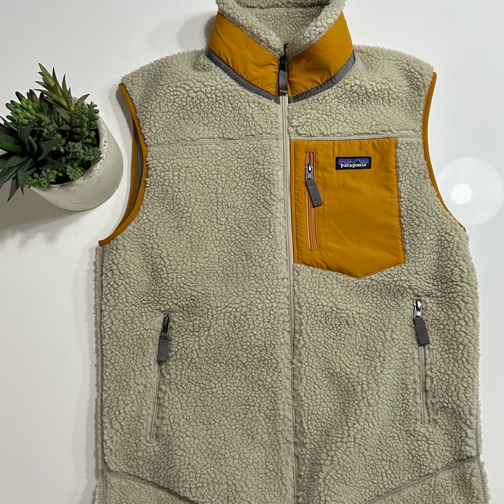 Patagonia Fleece Vest with Mustard Accents